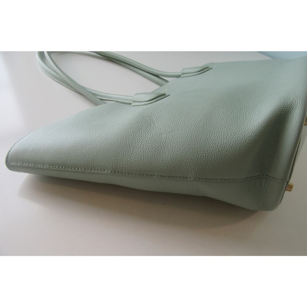Moncrief London Anabel Frosty Green Italian Leather Tote Bag - Picture 5 of 16